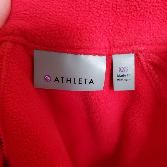 Athleta Jackets & Coats Athleta Red Fleece And Nylon Pullover